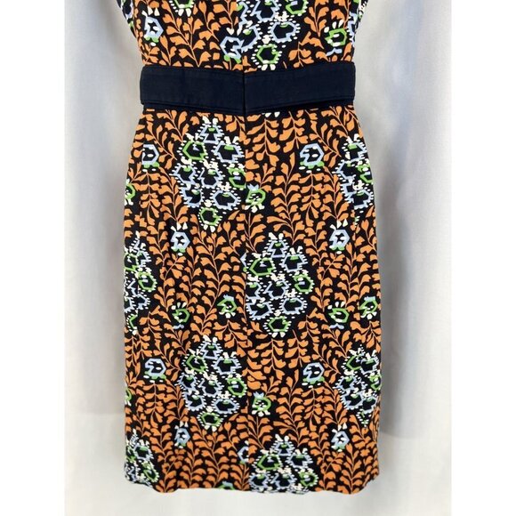 Tory Burch Melanie Navy & Orange Floral Linen Tunic Dress $425 - Picture 8 of 10